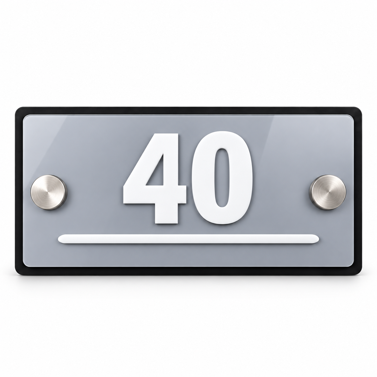 Modern gray and white address sign 40 clean product view