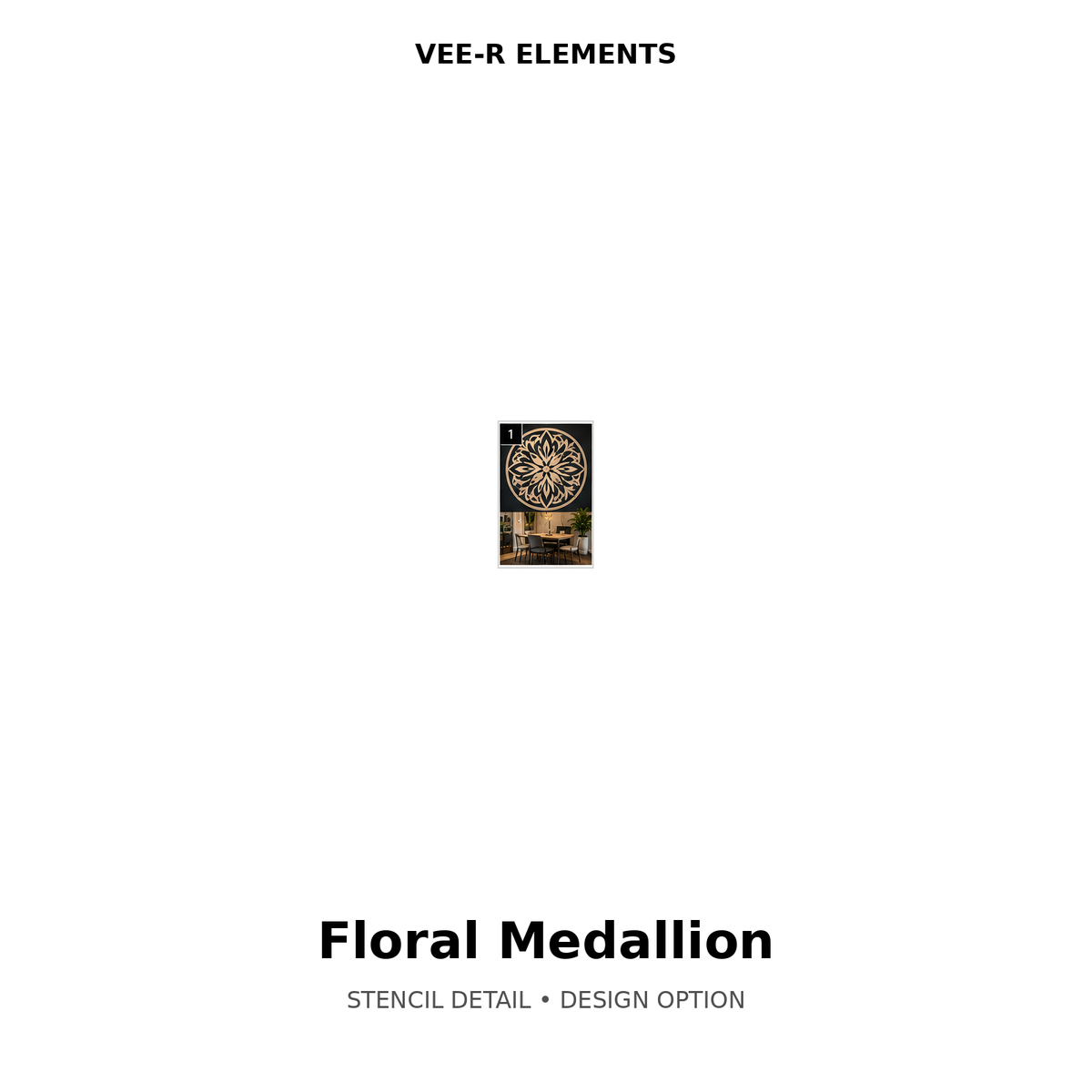 VEE-R Elements Floral Medallion stencil design close-up